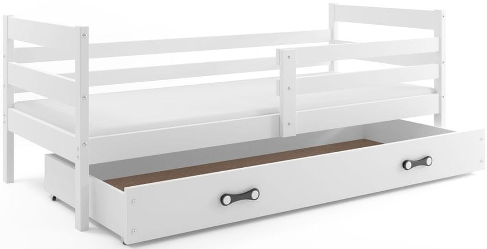 eoshop Detská posteľ ERYK 1 90x200 cm, biela/biela (Voľba matraca: Penový matrac)